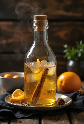 Sidro dolce americano in bicchiere con spezie
