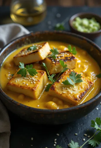 Tofu grigliato al curry e tahina