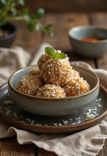 Moa al Nolen Gur servito con zucchero di palma e cocco grattugiato