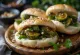 Bao bun con cavoletti di Bruxelles arrostiti servito