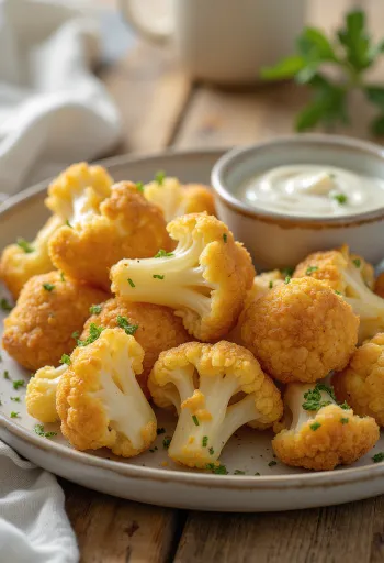 Cavolfiore impanato fritto dorato, servito in panatura croccante