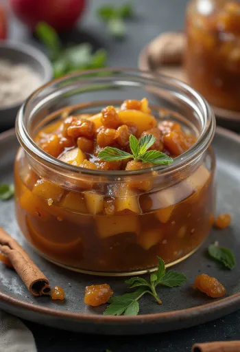 Chutney di mele e cannella servito con formaggi