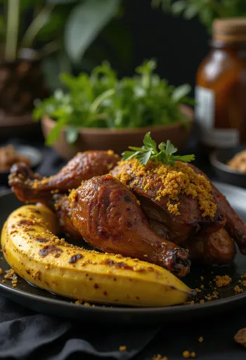 Anatra Betutu servita con riso e verdure al vapore