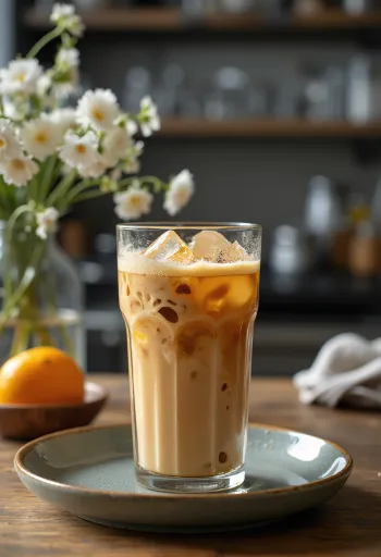 Frappé al miele e sambuco in bicchiere alto