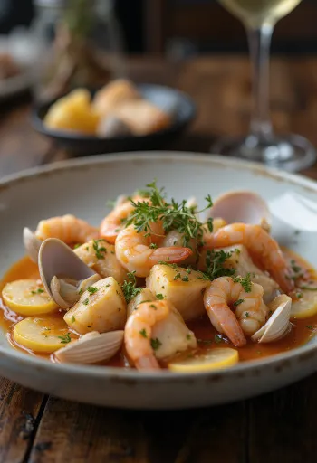 Zuppa di pesce Caldeirada ricca di frutti di mare