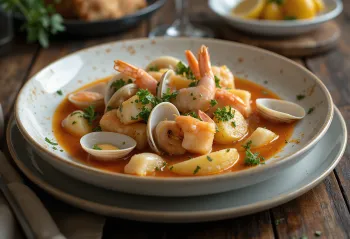 Zuppa di pesce Caldeirada ricca di frutti di mare