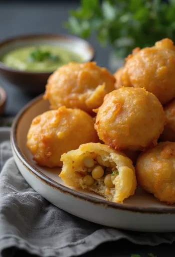 Kachori con ceci, piatto indiano in pasta croccante con ripieno di ceci