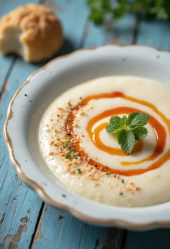 Vellutata di cavolfiore alla paprika affumicata servita