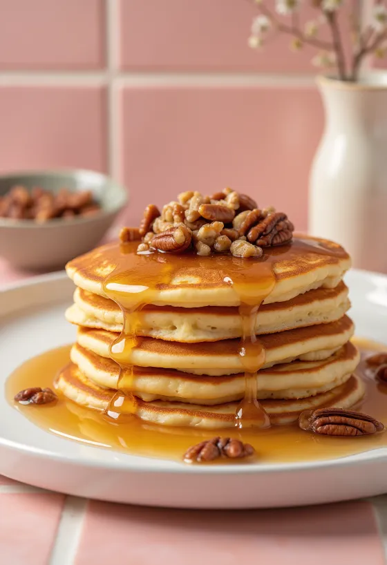 Pancake alle noci pecan e sciroppo d'acero