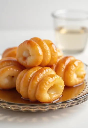 Tulumba classica, imbevuta di sciroppo e servita fresca