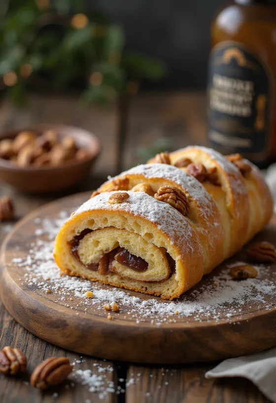 Fette di Stollen al croccante di noci servite