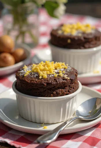 Soufflé allo zenzero e vaniglia con crosta dorata