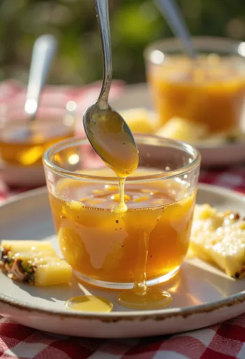 Glassa al miele e ananas servita