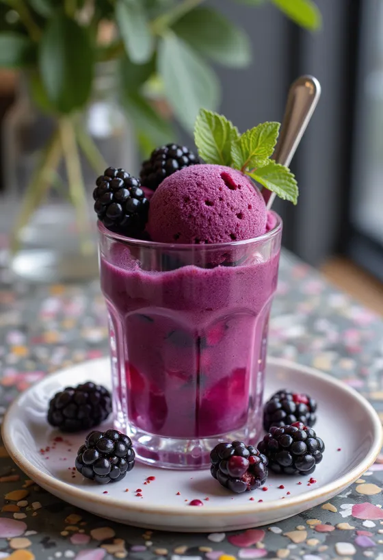 Sorbetto alle More servito