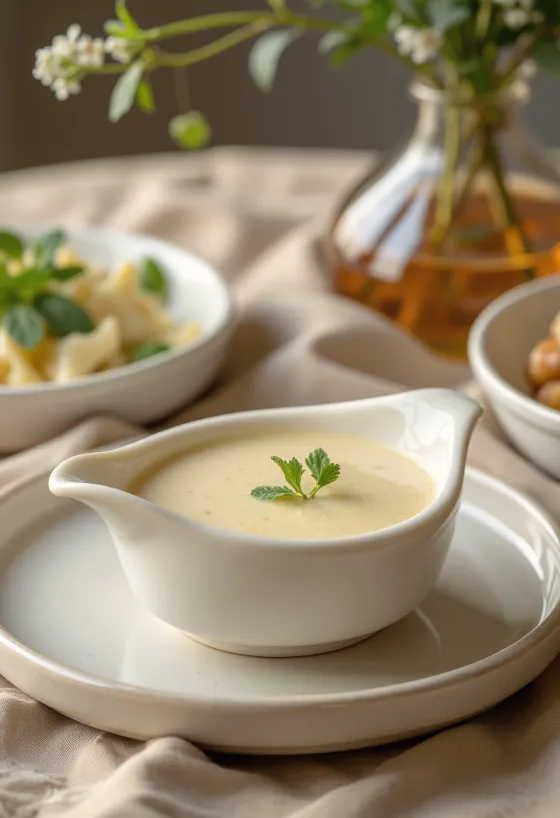 Salsa Velouté servita con piatti di pollame