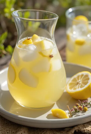 Limonata alla pera servita in bicchiere