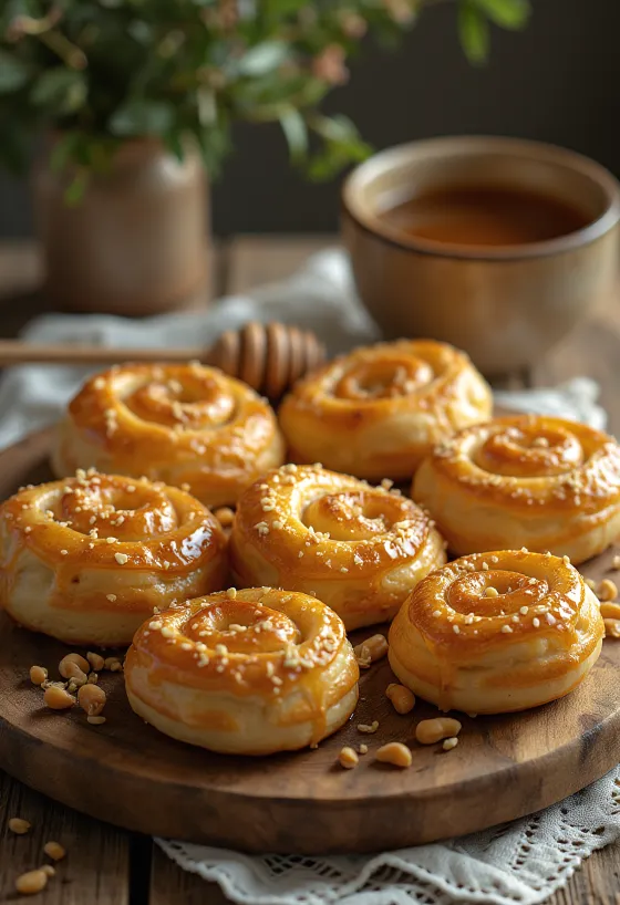 Burek dolce arachidi e miele servito