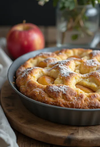 Dolce alle mele e cannella servita