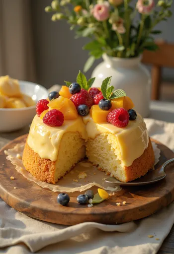 Crostata morbida alla frutta fresca con strato di gelatina lucida
