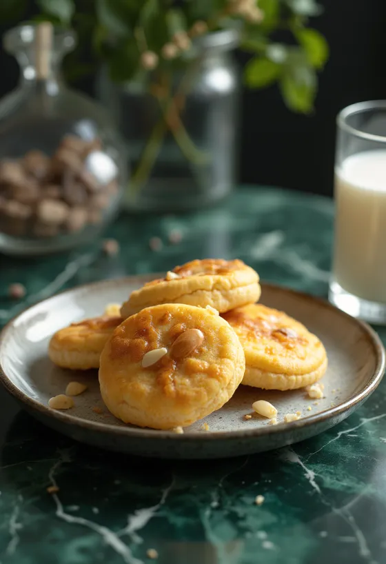 Biscotti croccanti con pezzi di mandorla visibili
