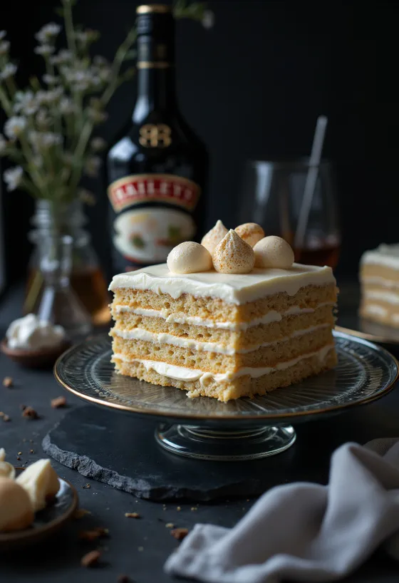 Torta cremosa al Baileys servita
