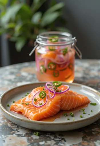 Filetti di salmone marinato con spezie e aneto