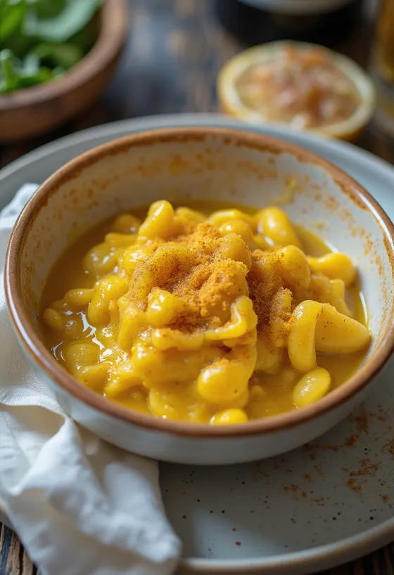 Salsa birra aglio curry servita