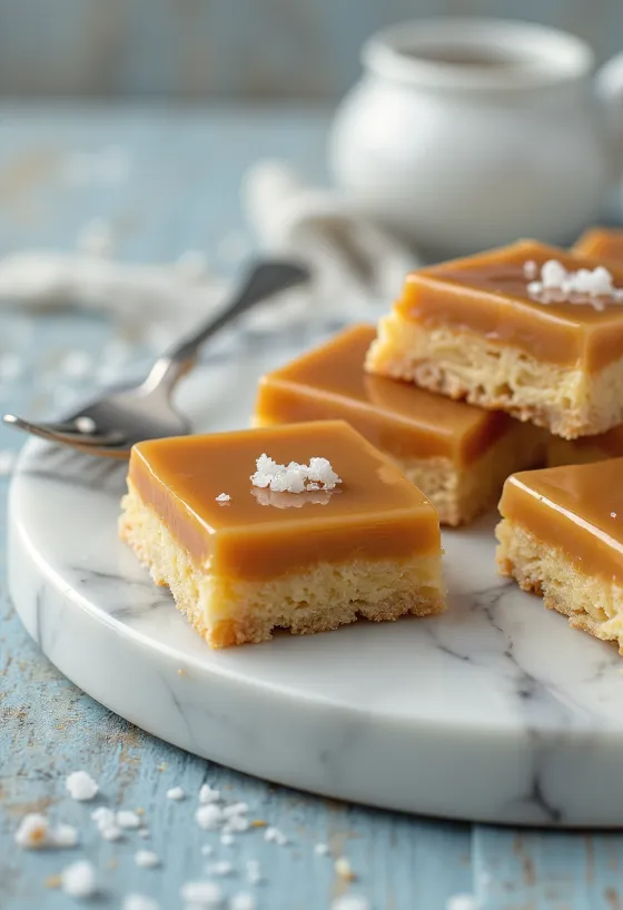 Cubotti al caramello serviti