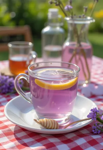 Tisana alla lavanda servita fresca