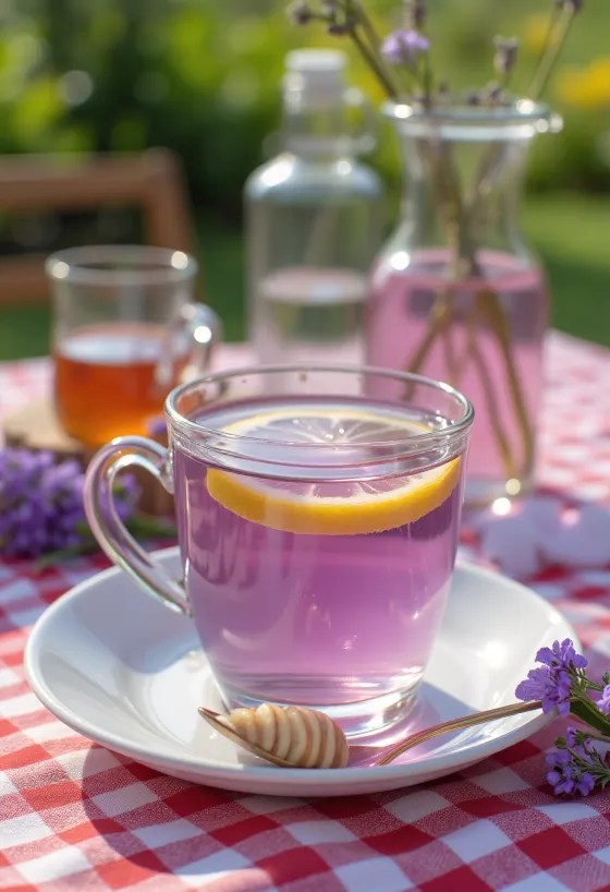 Tisana alla lavanda servita fresca
