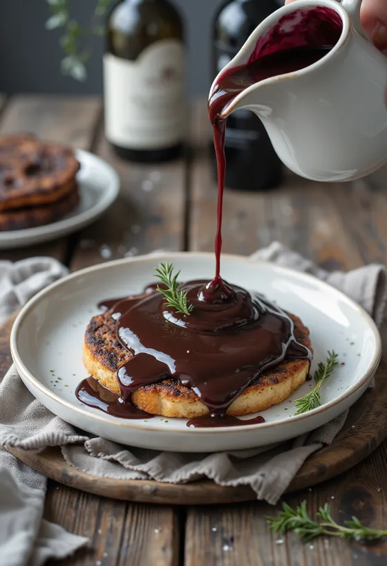 Salsa al cioccolato e vino rosso