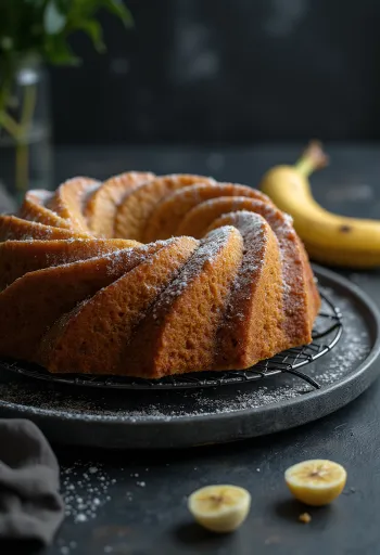 Ciambella alla banana servita
