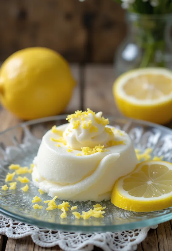 Parfait al limone servito