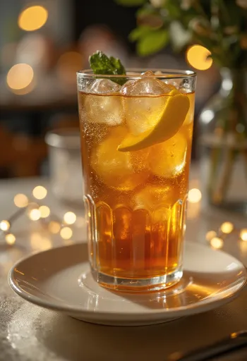 Cocktail Long Island Iced Tea decorato con fetta di limone