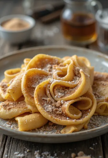 Crespelle zucchero e cannella servite calde