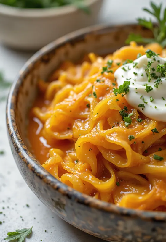 Gulasch di crauti vegano servito con seitan