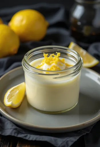 Panna cotta al limone servita