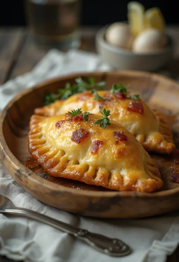 Empanadas bacon e formaggio crema con pasta croccante