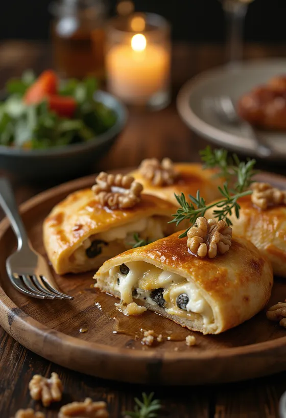 Calzone gorgonzola e miele appena sfornato