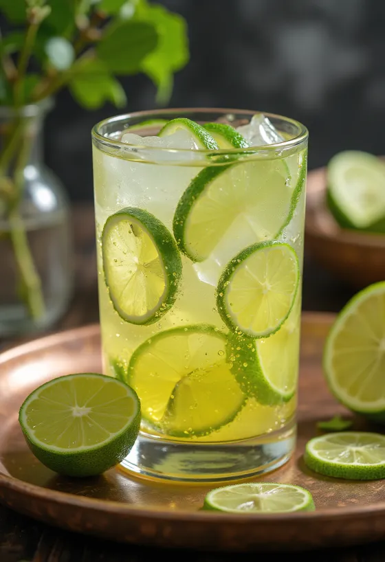 Sidro lime e menta servito in bicchiere