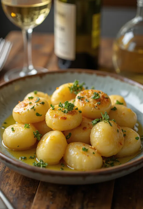 Gnocchi all'origano serviti