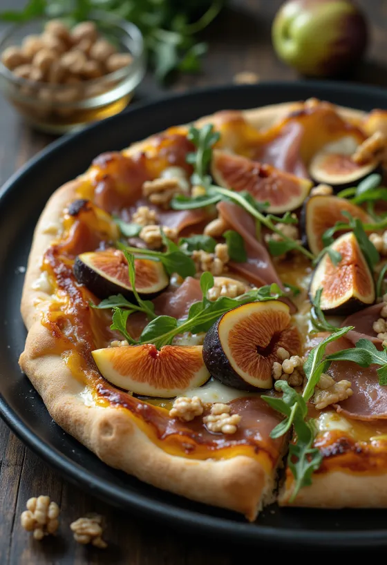 Pizza ai fichi con prosciutto crudo e miele