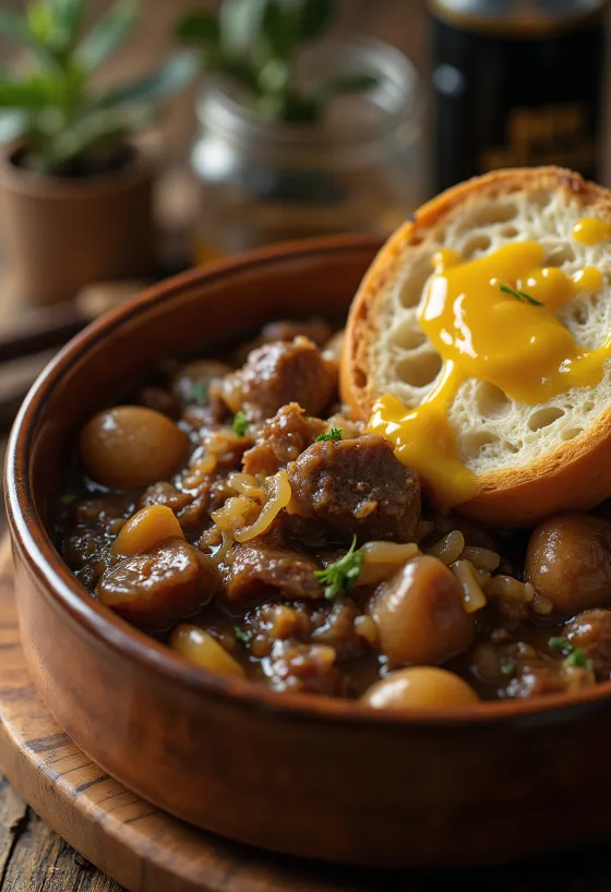 Carbonnade Flamande servita con purè di patate
