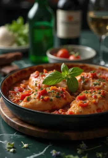 Pollo alla Cacciatora servito con pane fresco