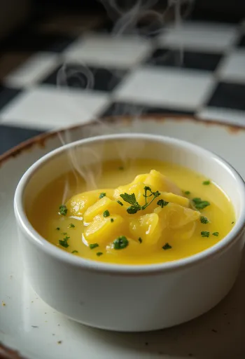 Salsa al burro e erbe aromatiche servita con pesce grigliato