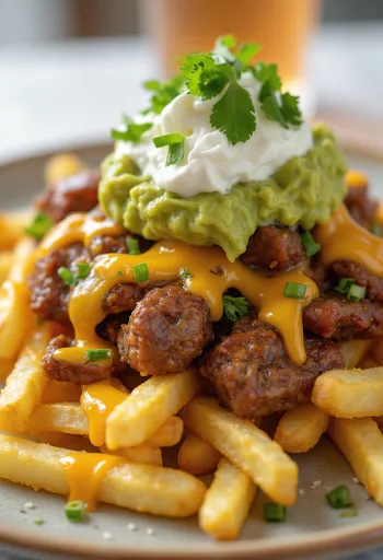Carne Asada Fries servite in stile messicano