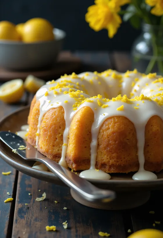 Torta al limone e miele con glassa fresca al limone