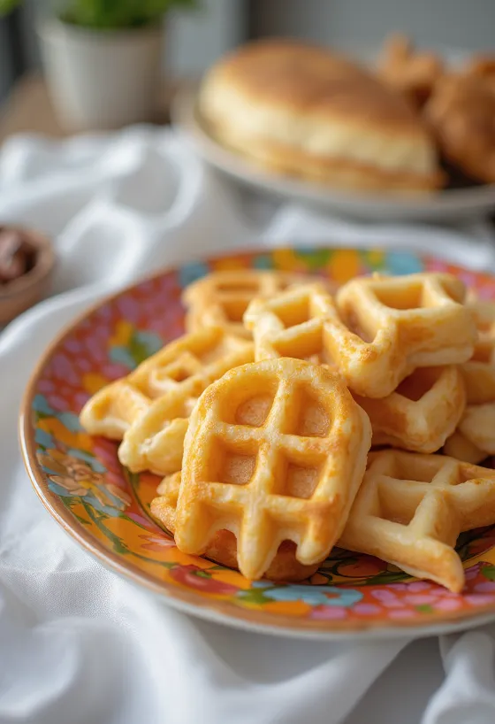 Waffle a forma di animali serviti per bambini