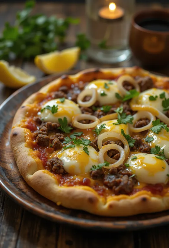 Pizza Egiziana servita
