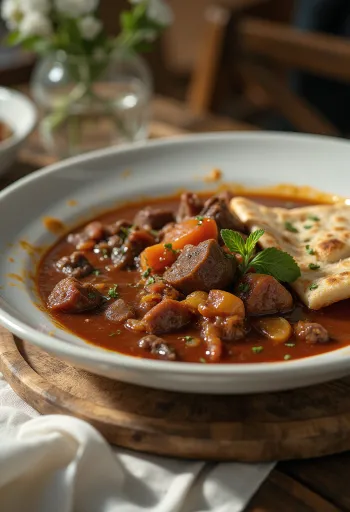 Aiwaj manzo al pomodoro iracheno servito